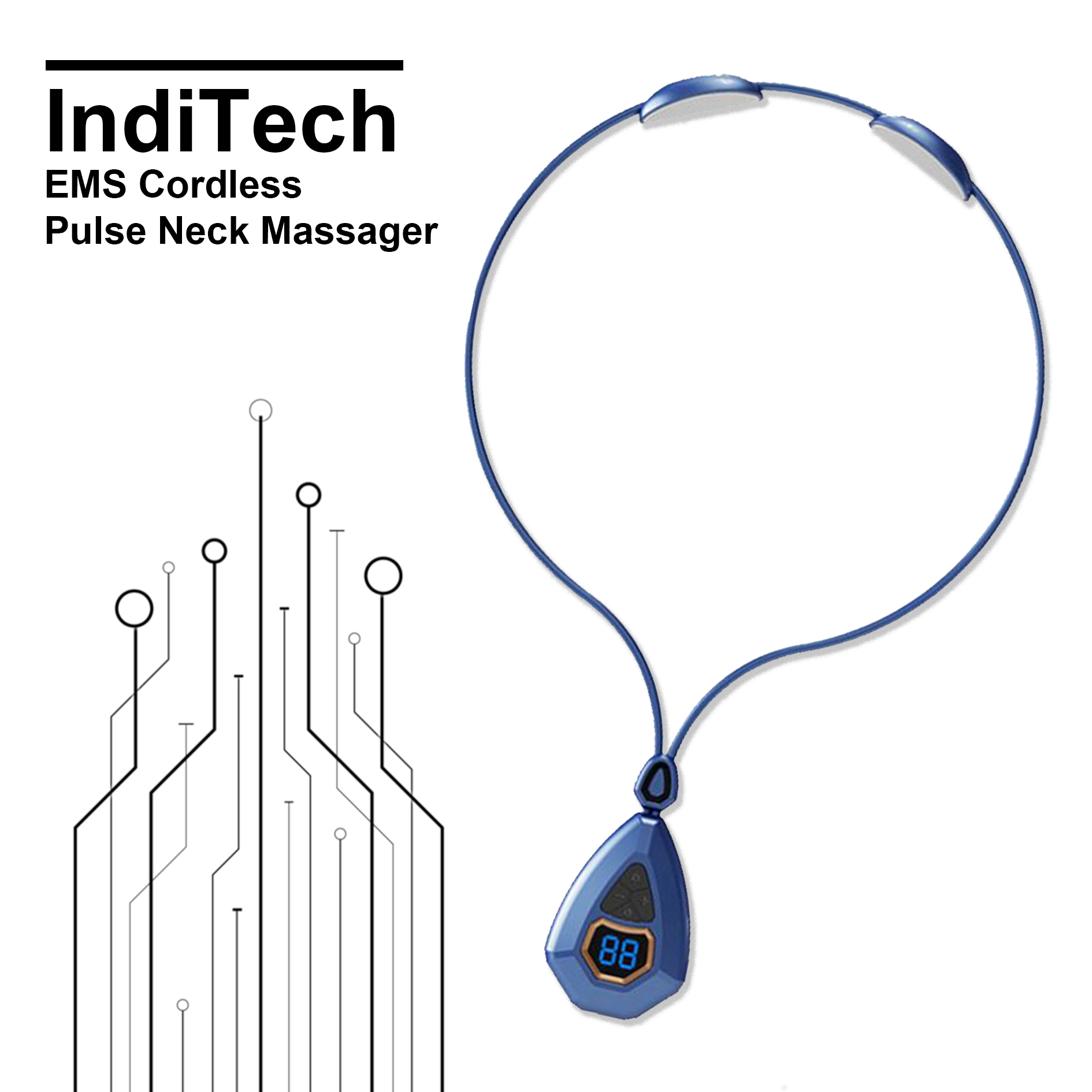 IndiTech EMS Cordless Pulse Neck Massager